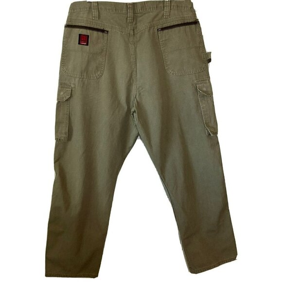 Riggs Workwear by Wrangler Mens Rip Stop 100% Cotton Cargo Pocket Pants-42x32 - Picture 5 of 15